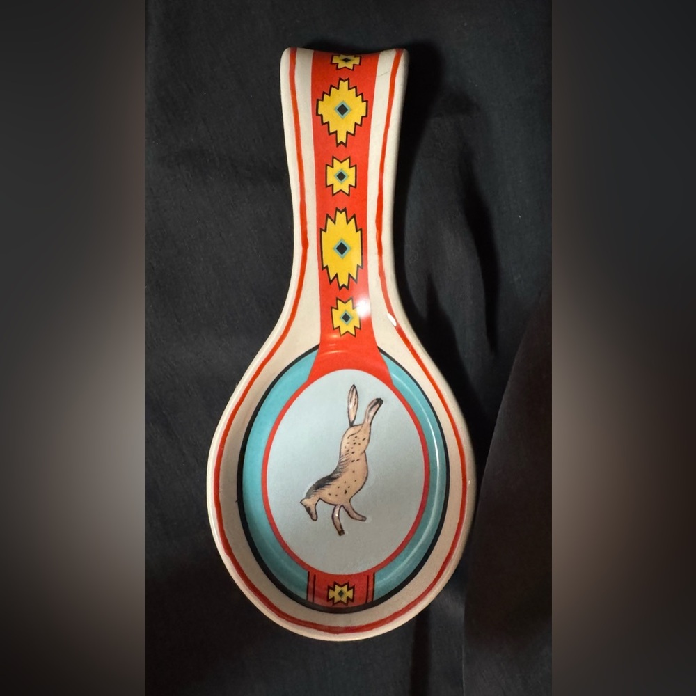 Cracker Barrel Southwest Running Horse Stoneware Spoon Rest